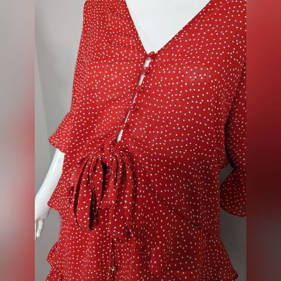 Sabo Shorts One piece Romper Playsuit Red Dotted XS - Picture 5 of 10